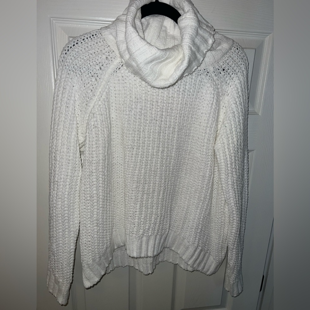 POL Women's White Cowl Neck Sweater